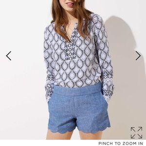 Loft scalloped chambray chambray shorts.